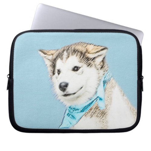 Siberian Husky Puppy Painting _ Original Dog Art Laptop Sleeve