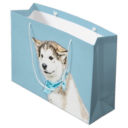 Siberian Husky Puppy Painting _ Original Dog Art Large Gift Bag