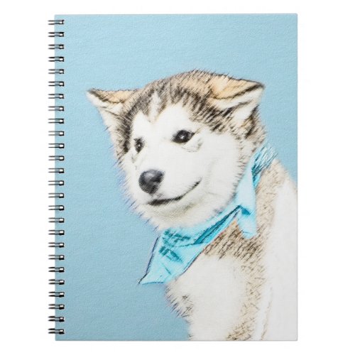 Siberian Husky Puppy Painting _ Original Dog Art Notebook