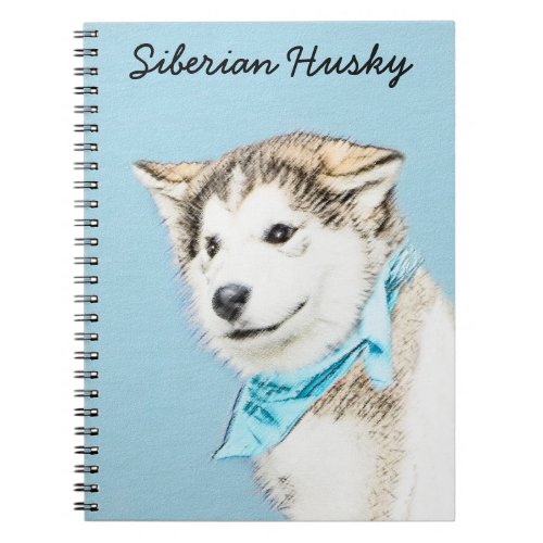 Siberian Husky Puppy Painting _ Original Dog Art Notebook