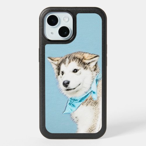 Siberian Husky Puppy Painting _ Original Dog Art O iPhone 15 Case