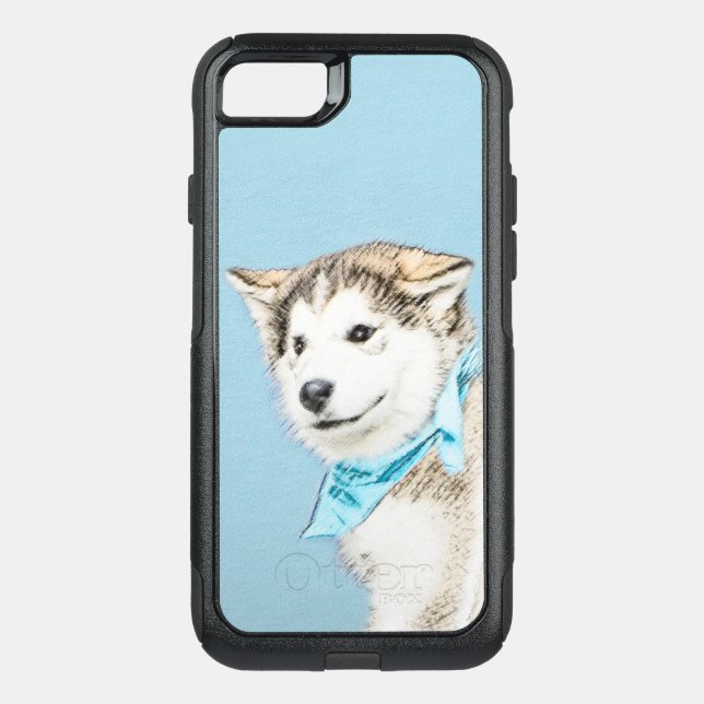 Siberian Husky Puppy Painting - Original Dog Art Otterbox iPhone Case (Back)