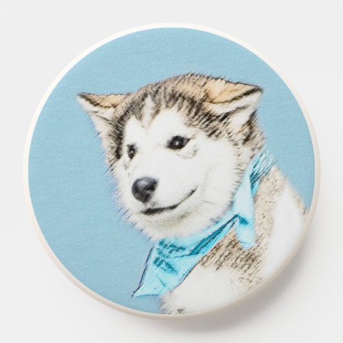 Siberian Husky Puppy Painting _ Original Dog Art PopSocket