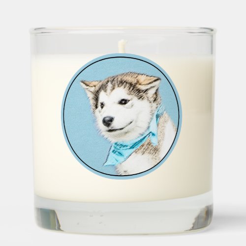 Siberian Husky Puppy Painting _ Original Dog Art Scented Candle