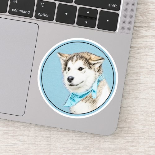 Siberian Husky Puppy Painting _ Original Dog Art Sticker