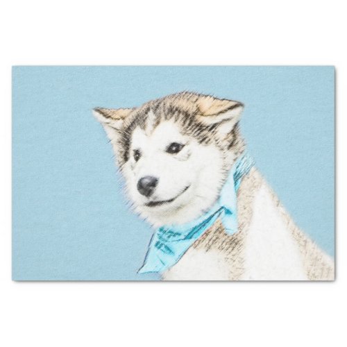 Siberian Husky Puppy Painting _ Original Dog Art Tissue Paper
