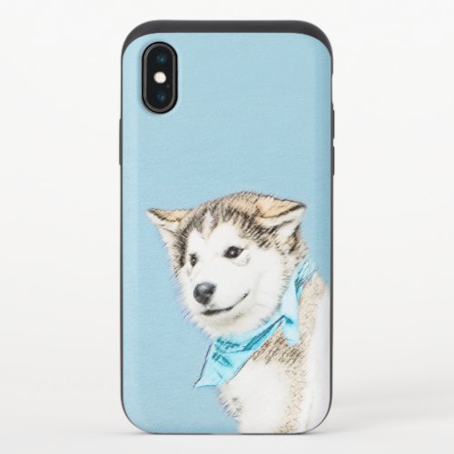 Siberian Husky Puppy Painting _ Original Dog Art iPhone X Slider Case