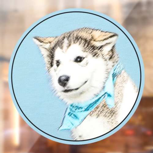 Siberian Husky Puppy Painting _ Original Dog Art Window Cling