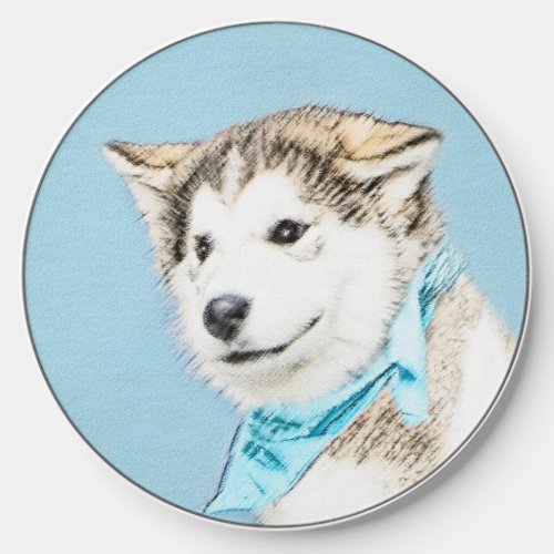 Siberian Husky Puppy Painting _ Original Dog Art Wireless Charger