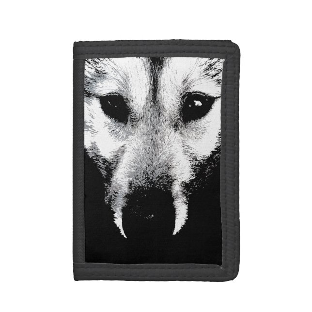 Siberian Husky Puppy Wallet Husky Wolf Pup Wallet (Front Vertical)