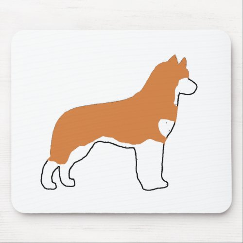 siberian husky red and white silo mouse pad