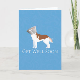 Siberian Husky - Red - Get Well Soon Design Card