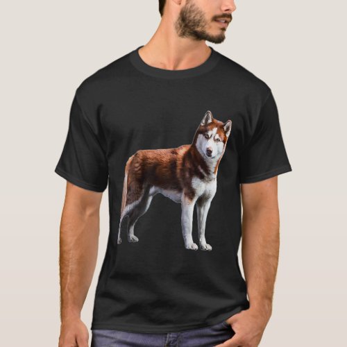 Siberian Husky Red Husky Wolf Dog T_Shirt