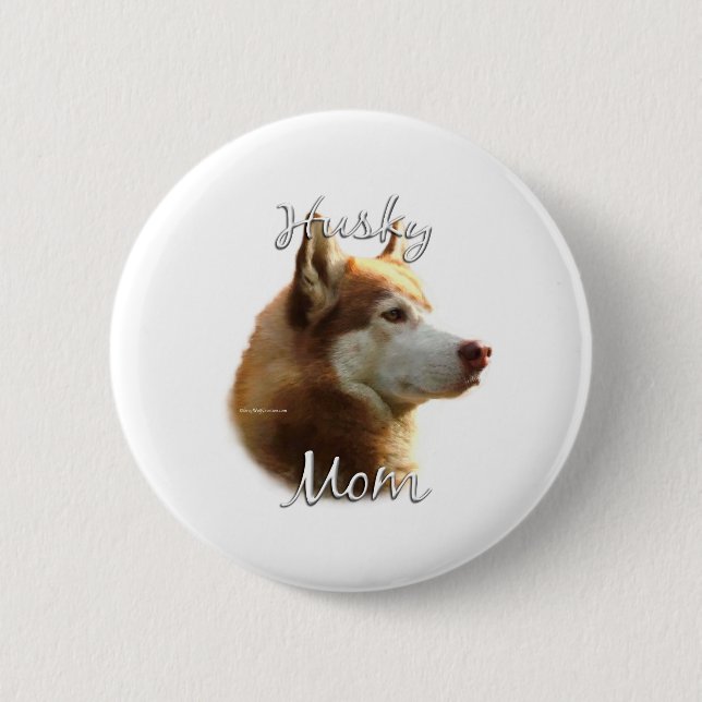 Siberian Husky (red) Mom 2 Button (Front)