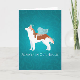 Siberian Husky - Red - Pet Memorial Sympathy Card