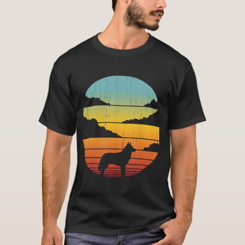 Siberian Husky Retro Vintage 60s 70s Sunset Dog Lo T_Shirt
