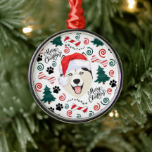 Siberian Husky Santa Christmas Ornament Keepsake