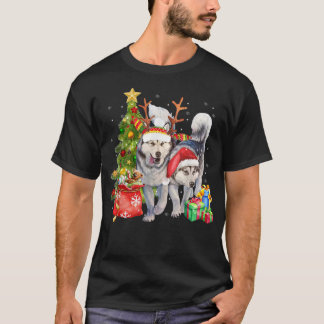 Siberian Husky Santa Hat Funny Christmas Xmas Gift T-Shirt