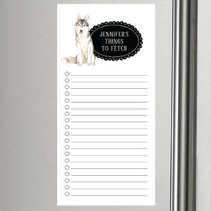 Siberian Husky Shopping List Magnetic Notepad
