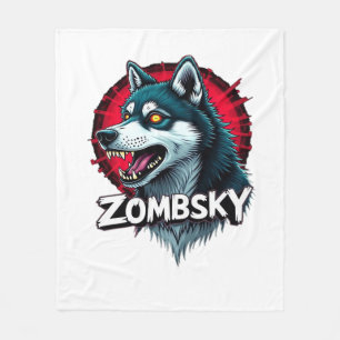 Siberian Husky Sibe Zombie Dog Halloween Essential Fleece Blanket