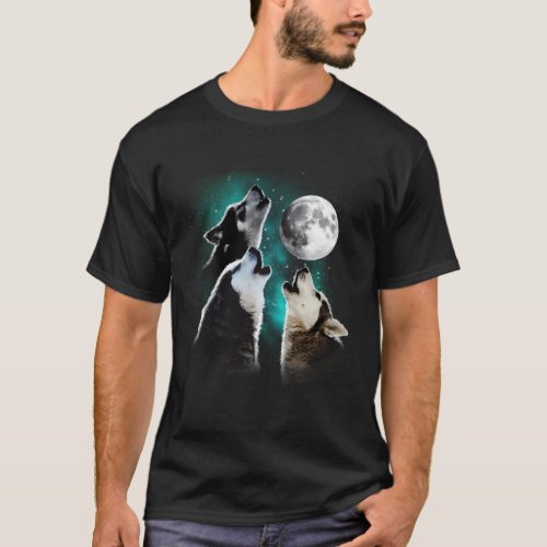 Siberian Husky Siberian Husky Howling At The Moon T_Shirt