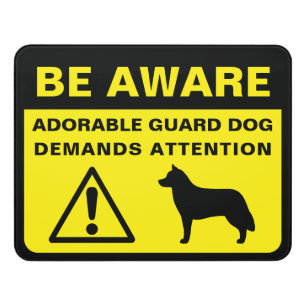 Siberian Husky Silhouette Funny Guard Dog Sign