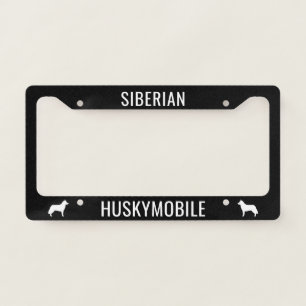 Siberian Husky Silhouettes Huskymobile Custom License Plate Frame