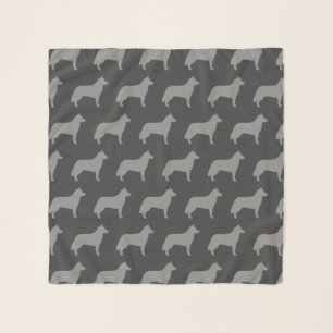 Siberian Husky Silhouettes Pattern Scarf