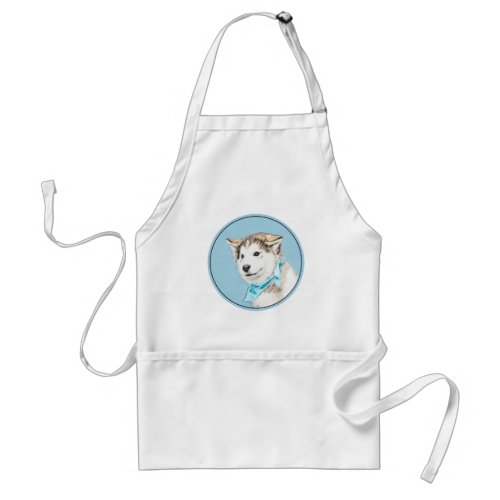 Siberian Husky Silver and White Painting Dog Art Adult Apron