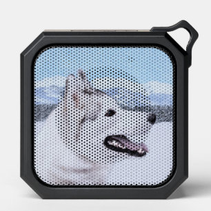 Siberian Husky (Silver and White) Painting Dog Art Bluetooth Speaker