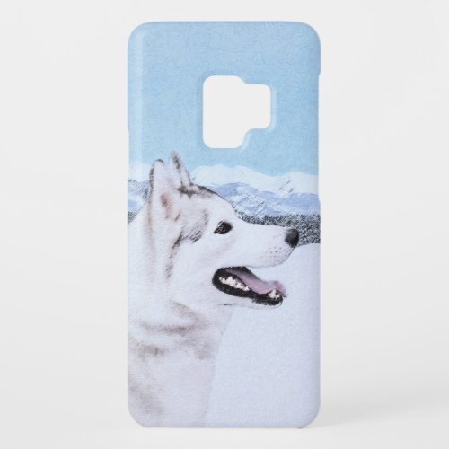 Siberian Husky Silver and White Painting Dog Art Case_Mate Samsung Galaxy S9 Case