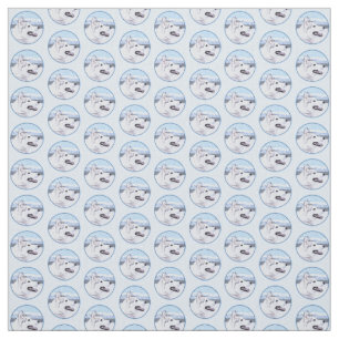 Siberian Husky (Silver and White) Painting Dog Art Fabric