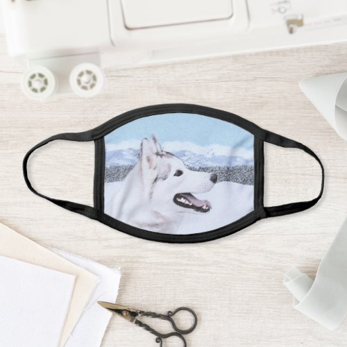 Siberian Husky Silver and White Painting Dog Art Face Mask