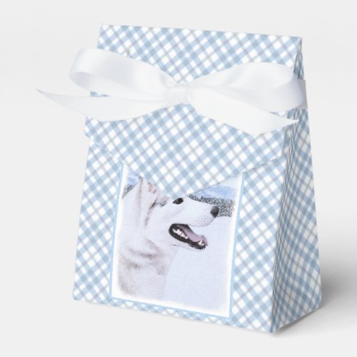 Siberian Husky Silver and White Painting Dog Art Favor Boxes