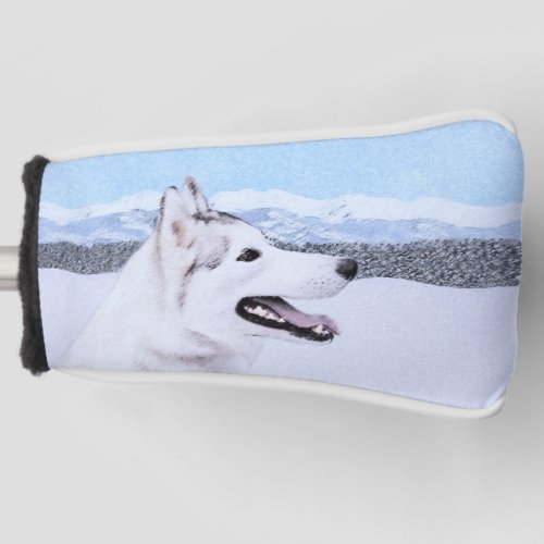Siberian Husky Silver and White Painting Dog Art Golf Head Cover