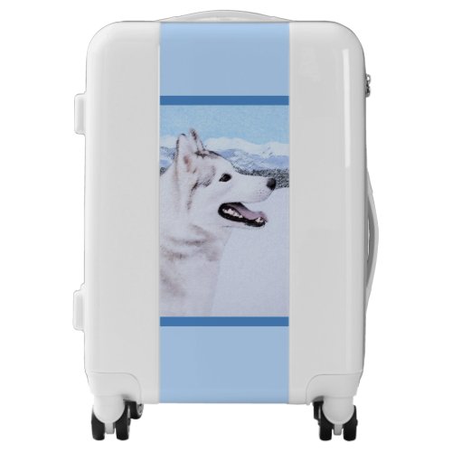 Siberian Husky Silver and White Painting Dog Art Luggage