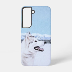 Siberian Husky (Silver and White) Painting Dog Art Samsung Galaxy S22 Case