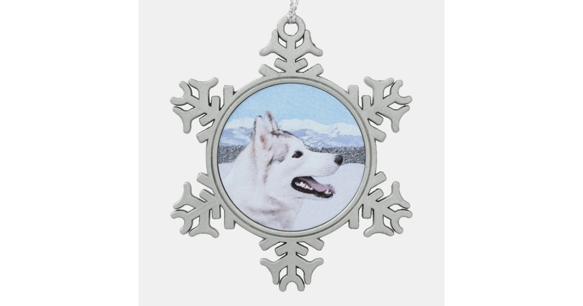 Siberian Husky (Silver and White) Painting Dog Art ...