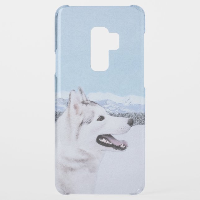 Siberian Husky (Silver and White) Painting Dog Art Uncommon Samsung Galaxy Case (Back)