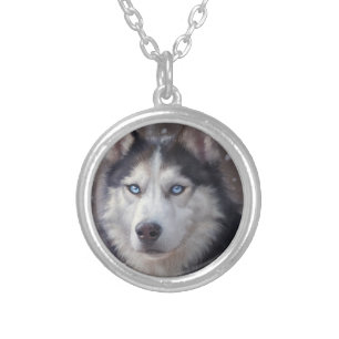 Siberian Husky Silver Plated Necklace