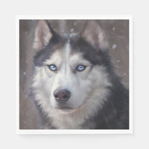 Siberian Husky Snow Napkins