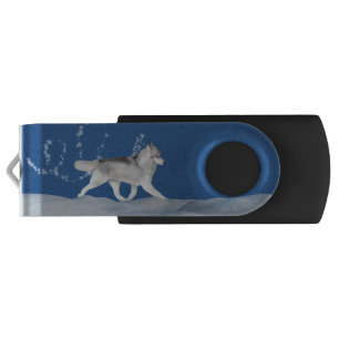 Siberian Husky Snowflake USB Flash Drive