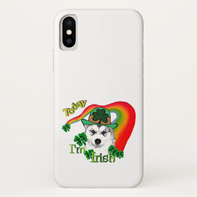 Siberian Husky St Patrick's Case-Mate iPhone Case (Back)