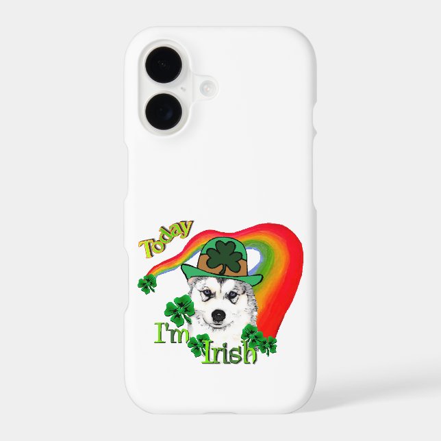 Siberian Husky St Patrick's Iphone Case (Back)