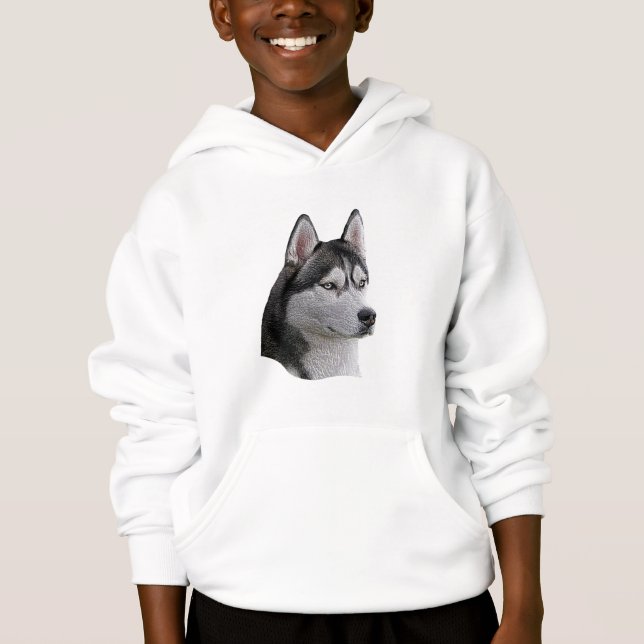 Siberian Husky - Stylized Image - Add Your Text Hoodie (Front)