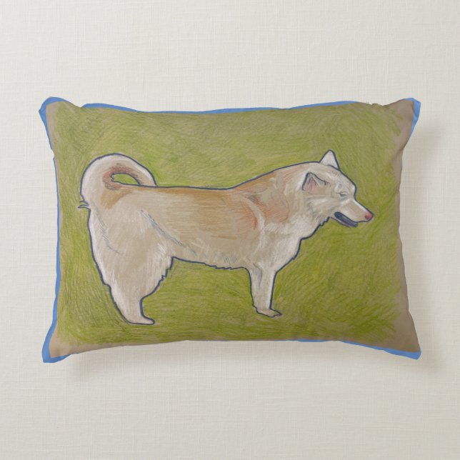 Siberian Husky Throw Pillow (Front)