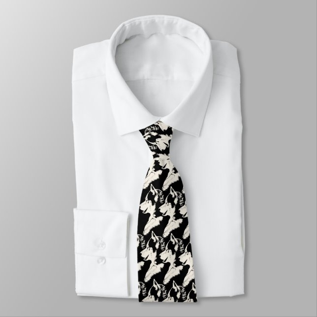 Siberian Husky Ties Sled Dog Husky Puppy Neckties (Tied)