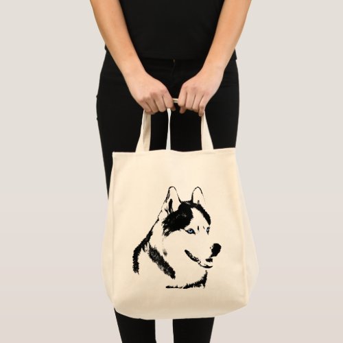 Siberian Husky Tote Bag Husky Malamute Beach Bags