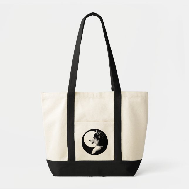 Siberian Husky Tote Bag Husky Malamute Beach Bags (Front)