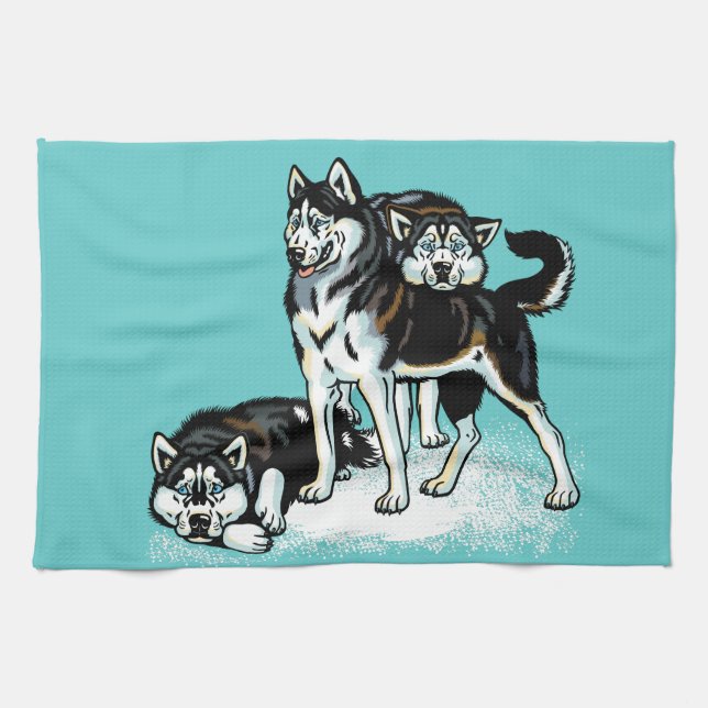siberian husky towel (Horizontal)